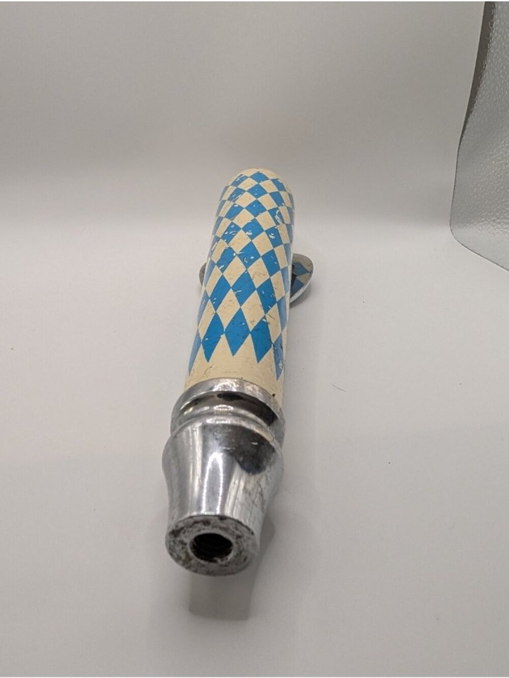 Ayinger Celebrator Dopplebock Beer Tap Handle Bavarian Blue White Wood - Picture 7 of 7